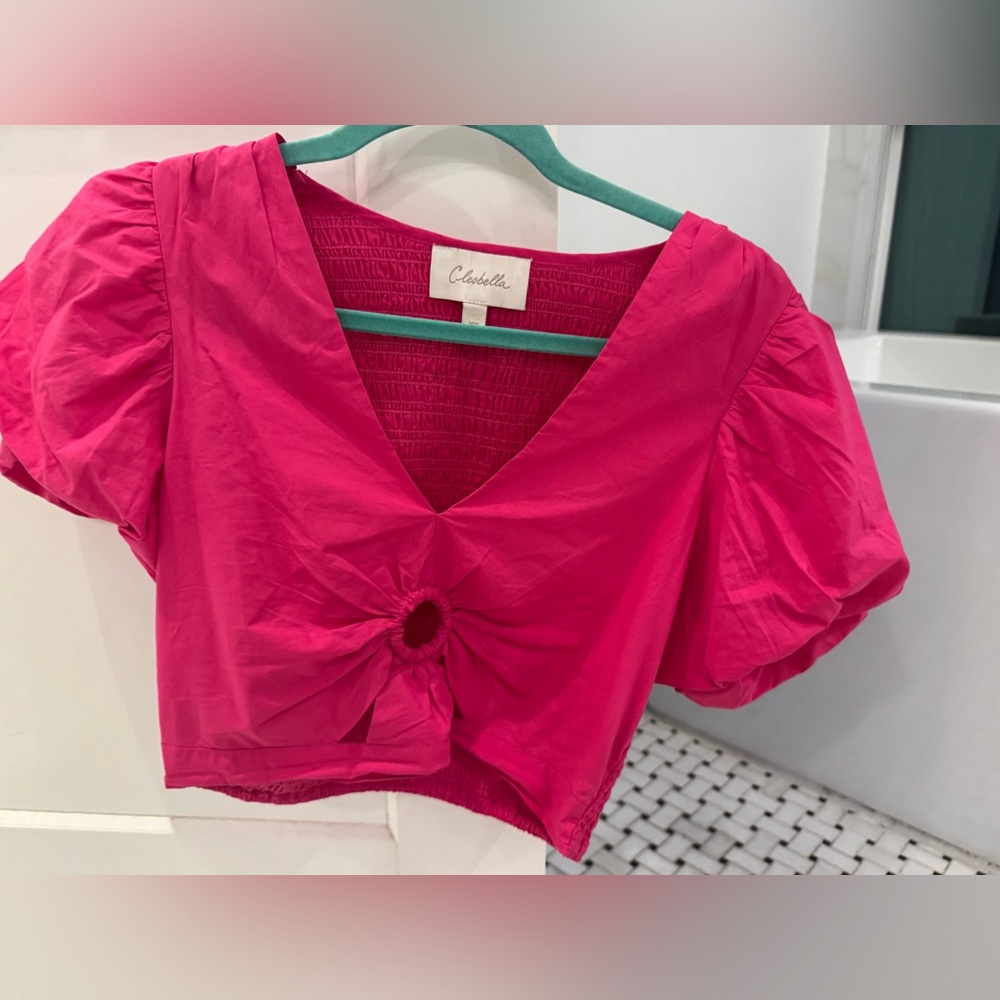 Cleobella crop top in hot pink